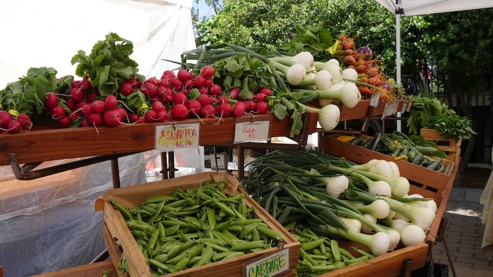 Local produce at a farmer's market